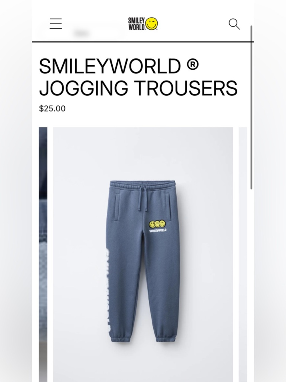 ZARA SMILEYWORLD JOGGING TROUSERS blue kids size 7Y 8Y NEW